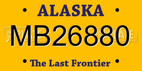 MB26880 Alaska License Plate