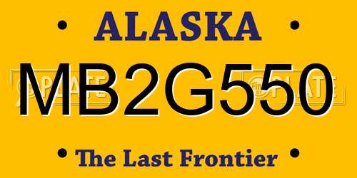 MB2G550 Alaska License Plate