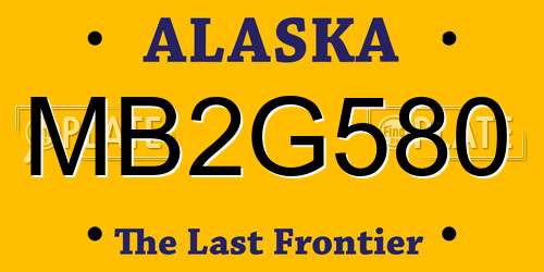 MB2G580 Alaska License Plate