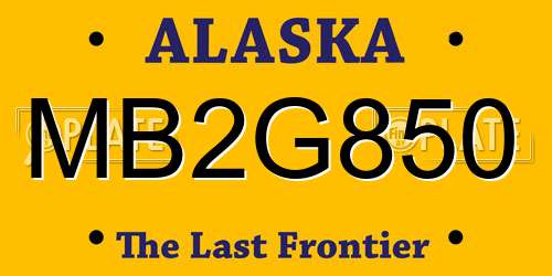 MB2G850 Alaska License Plate