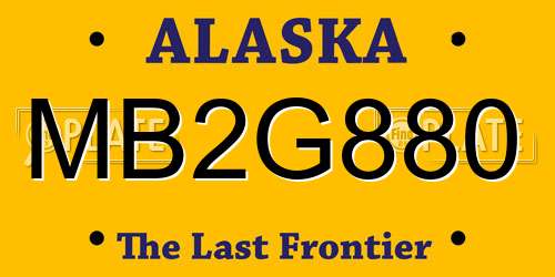 MB2G880 Alaska License Plate