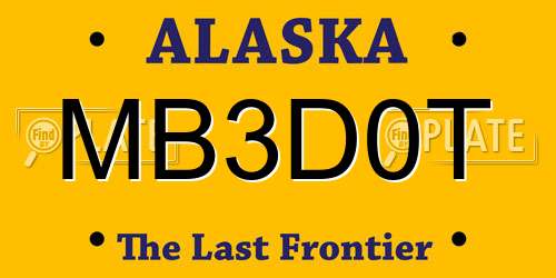 MB3D0T Alaska License Plate