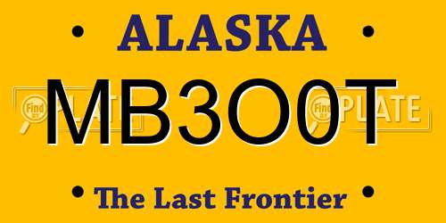 MB3O0T Alaska License Plate