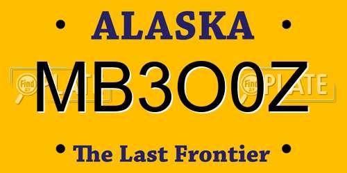 MB3O0Z Alaska License Plate