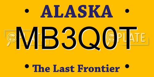 MB3Q0T Alaska License Plate