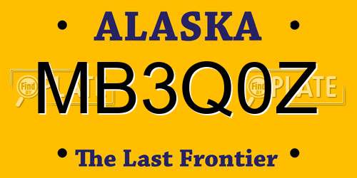 MB3Q0Z Alaska License Plate