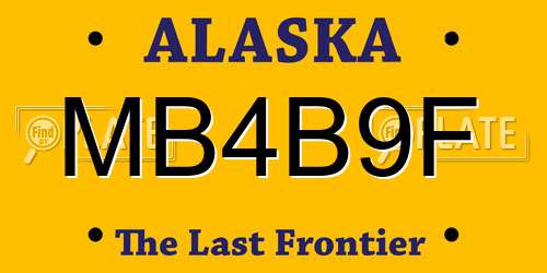 MB4B9F Alaska License Plate