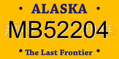 MB52204 Alaska License Plate