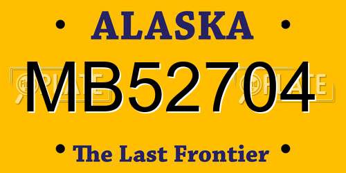 MB52704 Alaska License Plate