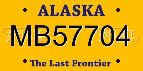 MB57704 Alaska License Plate