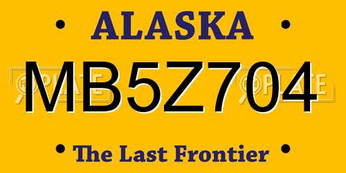 MB5Z704 Alaska License Plate