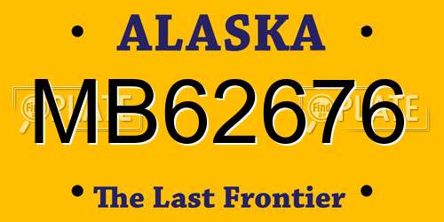 MB62676 Alaska License Plate