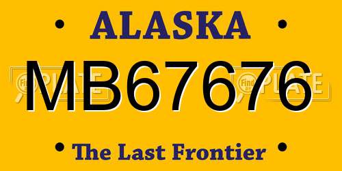 MB67676 Alaska License Plate