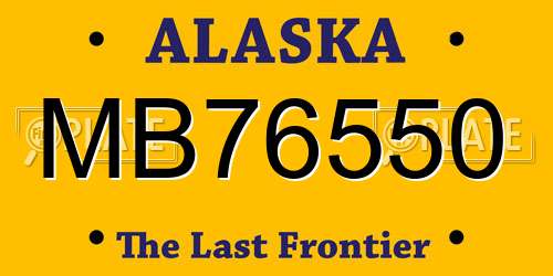 MB76550 Alaska License Plate