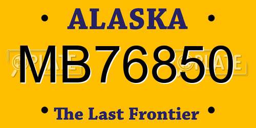 MB76850 Alaska License Plate