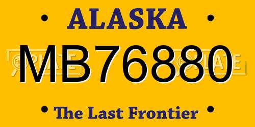 MB76880 Alaska License Plate