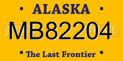 MB82204 Alaska License Plate