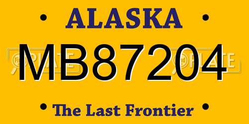 MB87204 Alaska License Plate
