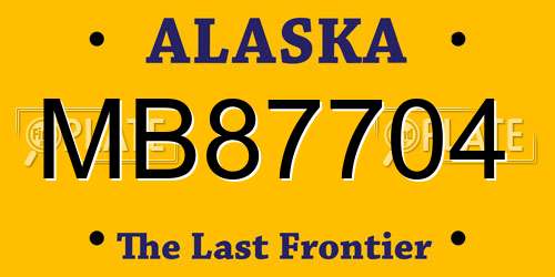 MB87704 Alaska License Plate