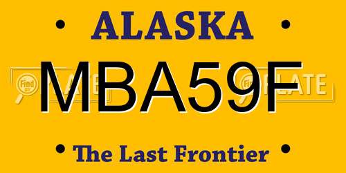MBA59F Alaska License Plate