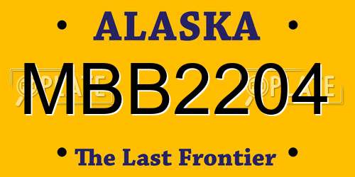 MBB2204 Alaska License Plate