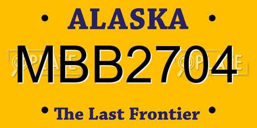 MBB2704 Alaska License Plate