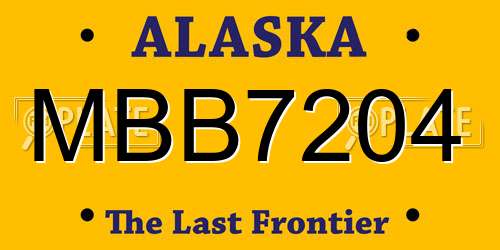 MBB7204 Alaska License Plate
