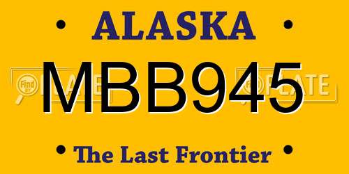 MBB945 Alaska License Plate