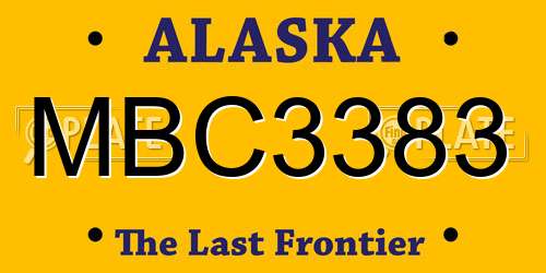 MBC3383 Alaska License Plate