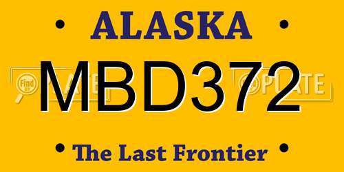 MBD372 Alaska License Plate