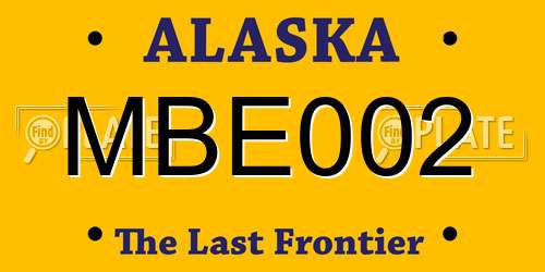 MBE002 Alaska License Plate