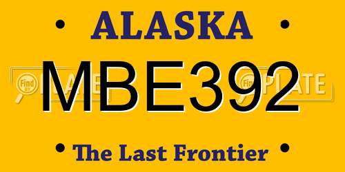 MBE392 Alaska License Plate