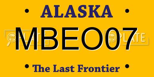 MBEO07 Alaska License Plate
