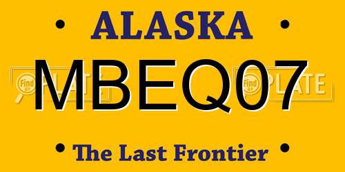 MBEQ07 Alaska License Plate