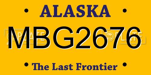 MBG2676 Alaska License Plate
