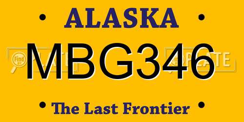 MBG346 Alaska License Plate