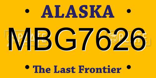 MBG7626 Alaska License Plate