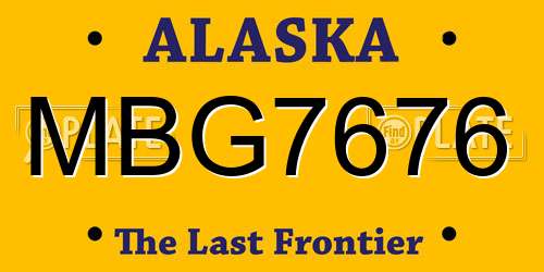 MBG7676 Alaska License Plate