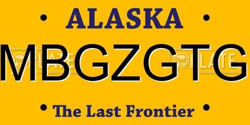 MBGZGTG Alaska License Plate