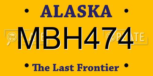 MBH474 Alaska License Plate