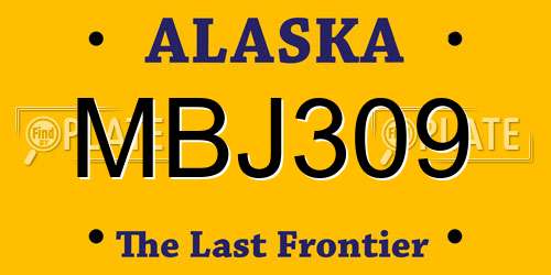 MBJ309 Alaska License Plate