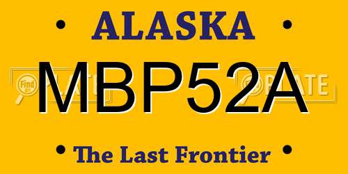 MBP52A Alaska License Plate