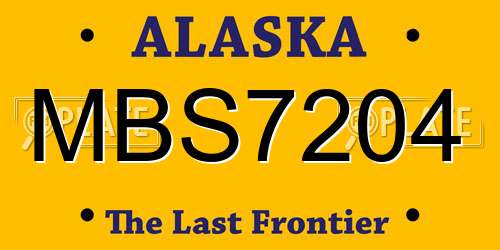 MBS7204 Alaska License Plate