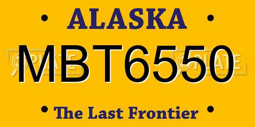 MBT6550 Alaska License Plate