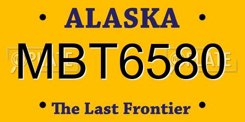 MBT6580 Alaska License Plate