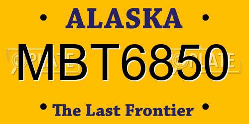 MBT6850 Alaska License Plate