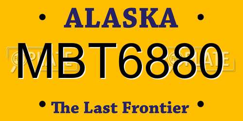 MBT6880 Alaska License Plate