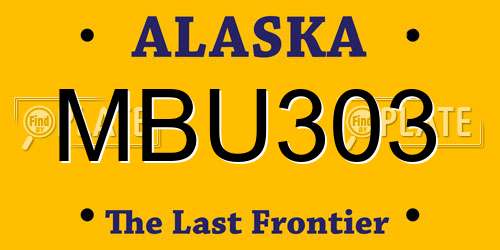 MBU303 Alaska License Plate