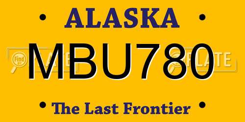 MBU780 Alaska License Plate