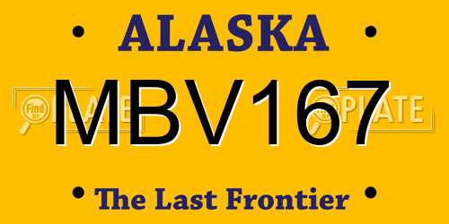 MBV167 Alaska License Plate